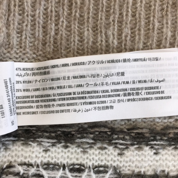 Abercrombie & Fitch Cardigan Sweater Womens XS Small‎ Tan White Aztec Knit - Picture 11 of 15